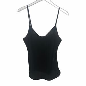 Sandra Ingrish Sheer Tank Top Camisole Black L EUC